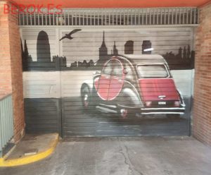 Murales Puertas De Garaje Barcelona Coche Citroen 2 Cv 300x100000